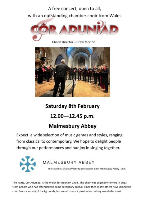 Free Concert - Cor Aduniad - Welsh Choir 